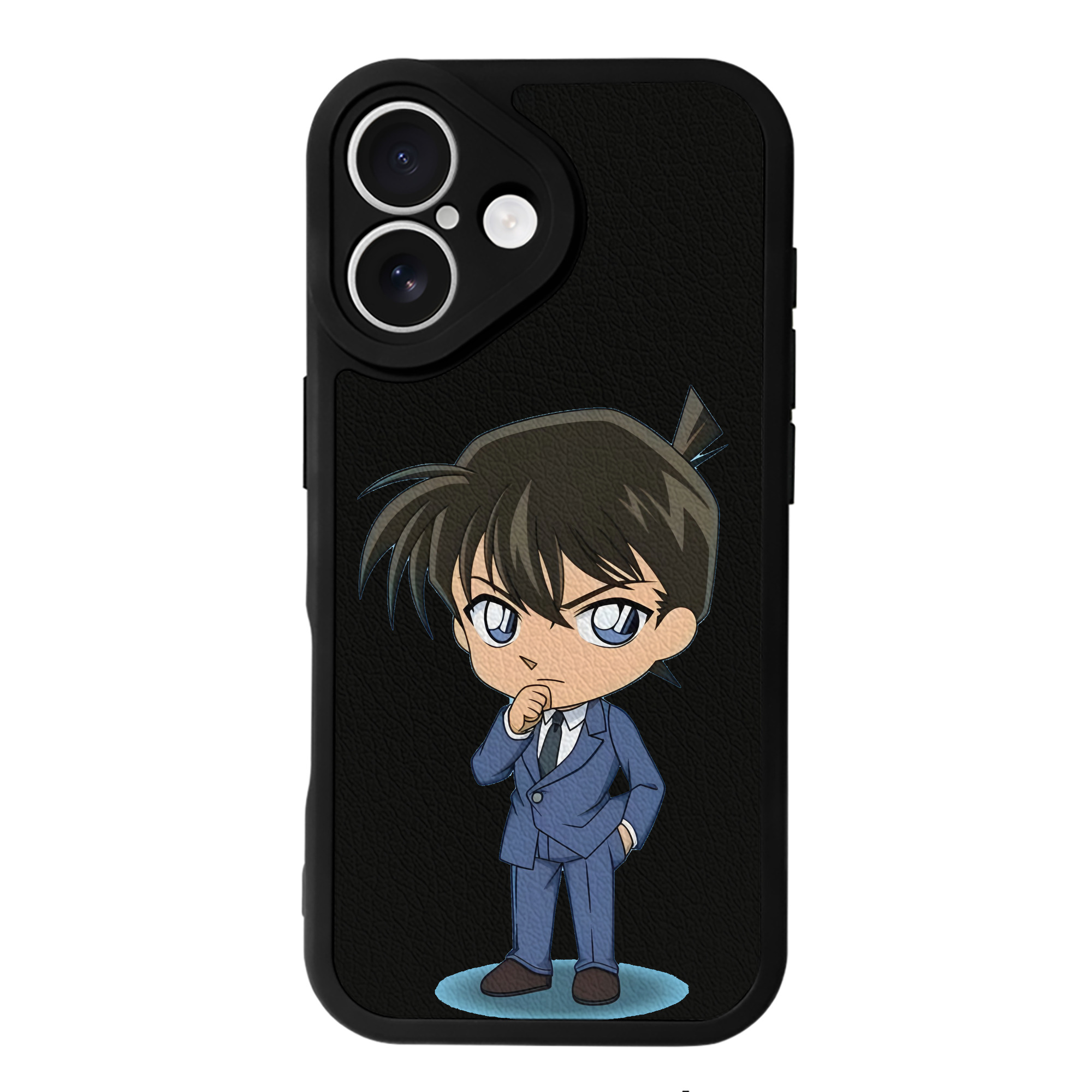 （画像用） 名探偵コナン 江戸川 コナン Detective Conan Conan Edogawa 【iPhone 16シリーズ対応】シリコンスマホケース（レザー調） 材質：シリコン